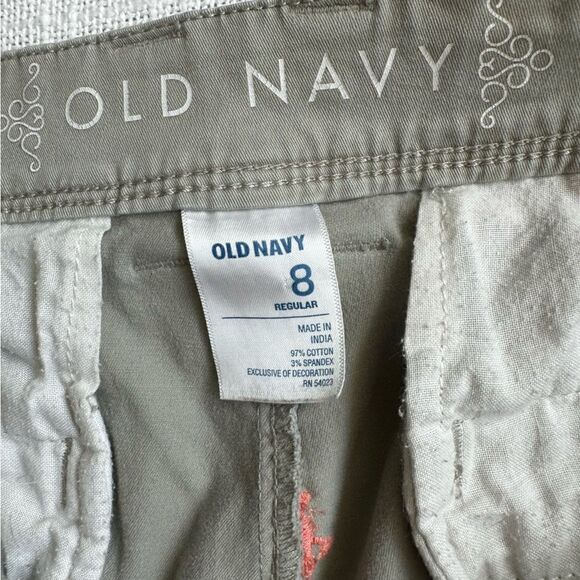 Old Navy Gray Pants Embroidered Lobsters Preppy Y2K Casual SZ 8 - Picture 12 of 13